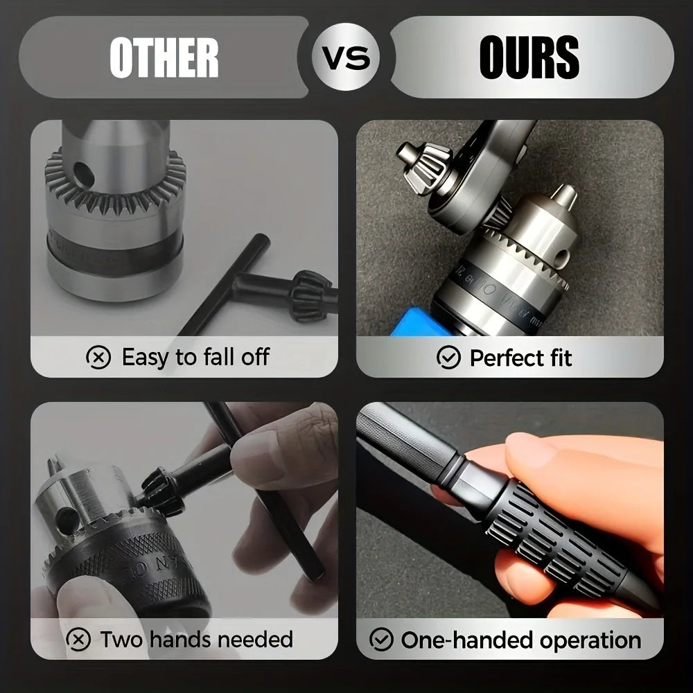 3-In-1 Ratchet Drill Chuck Wrench Replaceable Head Three-speed Fast