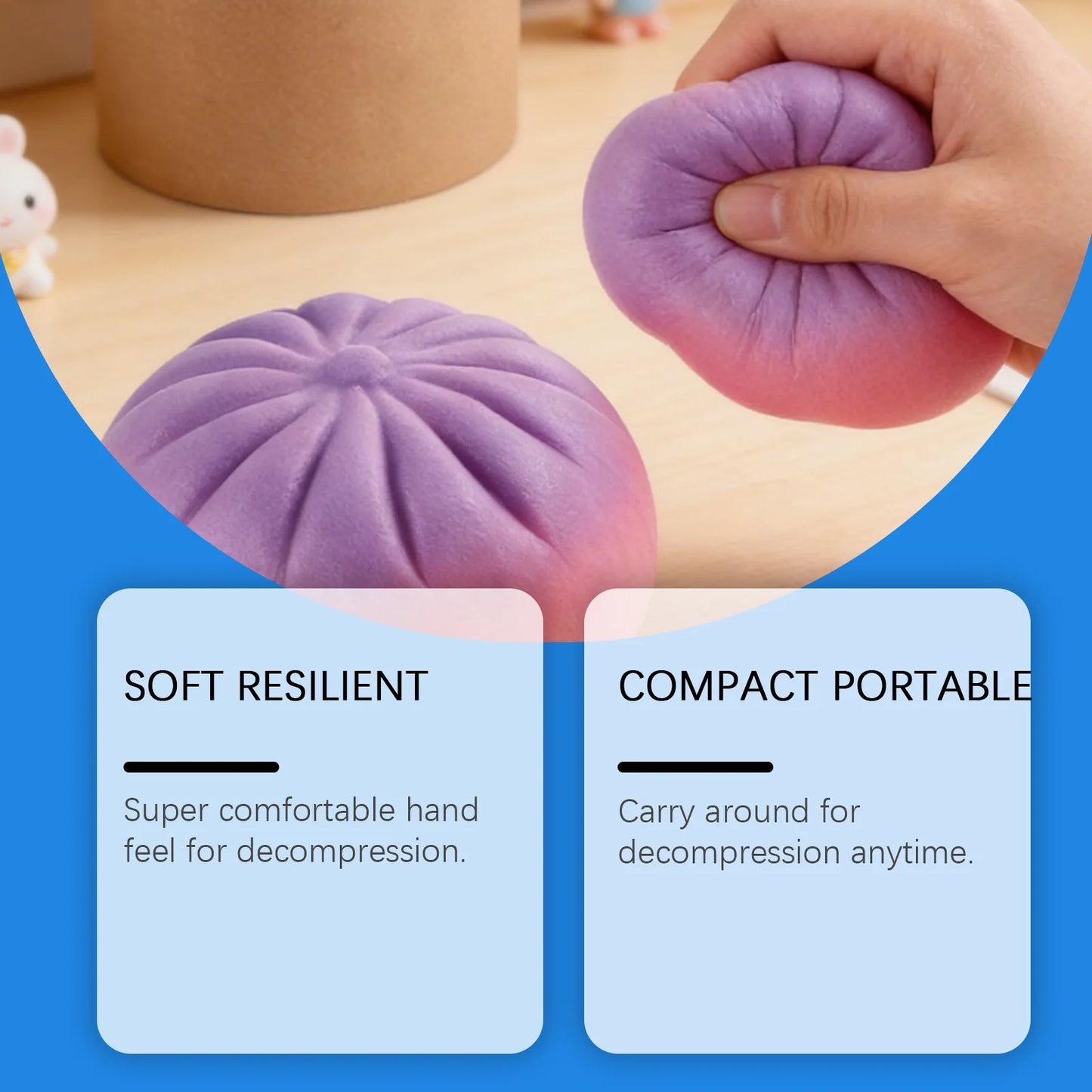 Bread Squeeze Ball Sensory Toy – 10 Colors | Kids & Adults