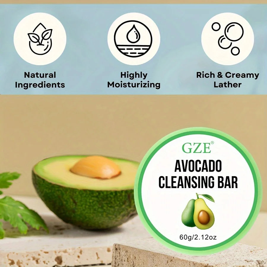 GZE Avocado Cleansing Balm Soap – pH-Balanced Makeup Remover Bar