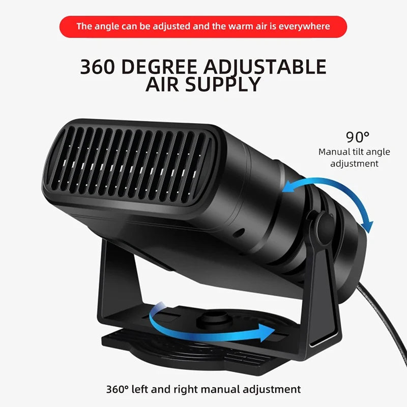 2 IN 1 Car Heater Defroster Auto Windshield Defogger With Plug in Cigarette Lighter Auto Dryer Car Accessories 12V/24V Peaceful Pleasures Health and Wellness