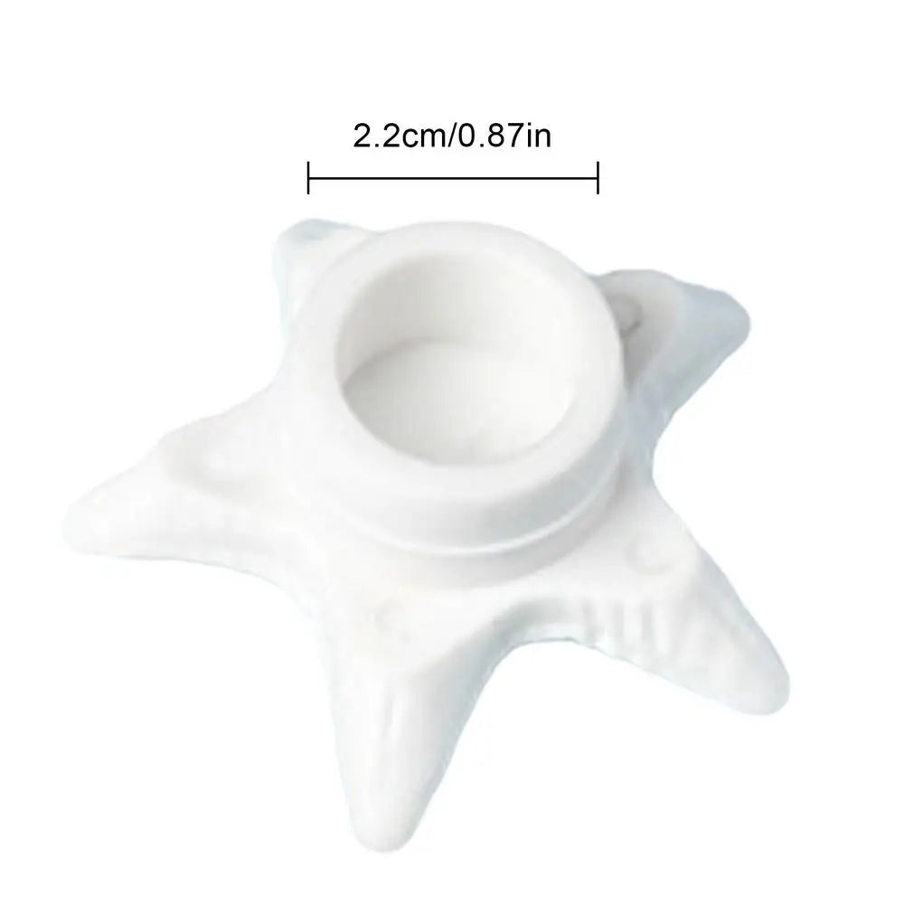 Airtight Sink Overflow Cover Starfish Shape Drain Plug to Prevent Spills & Odors, Seals Bathtub, Shower & Basin Overflow Holes Peaceful Pleasures Health and Wellness White