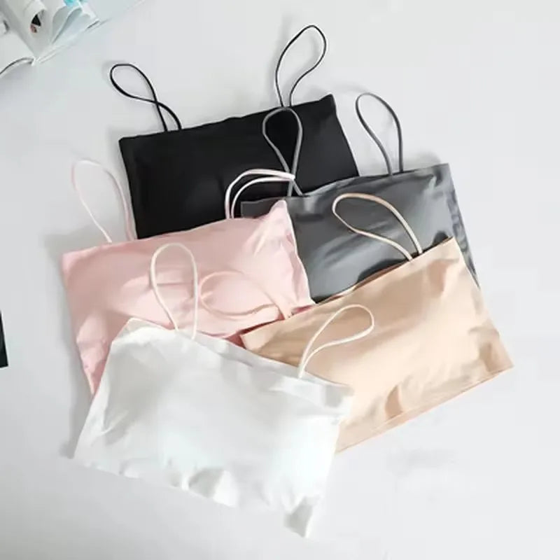 Women's Ice Silk Seamless Cami Tops Smooth Breathable Sleeveless Spaghetti Strap Vests for Summer Layering Casual Daily Wear Peaceful Pleasures Health and Wellness