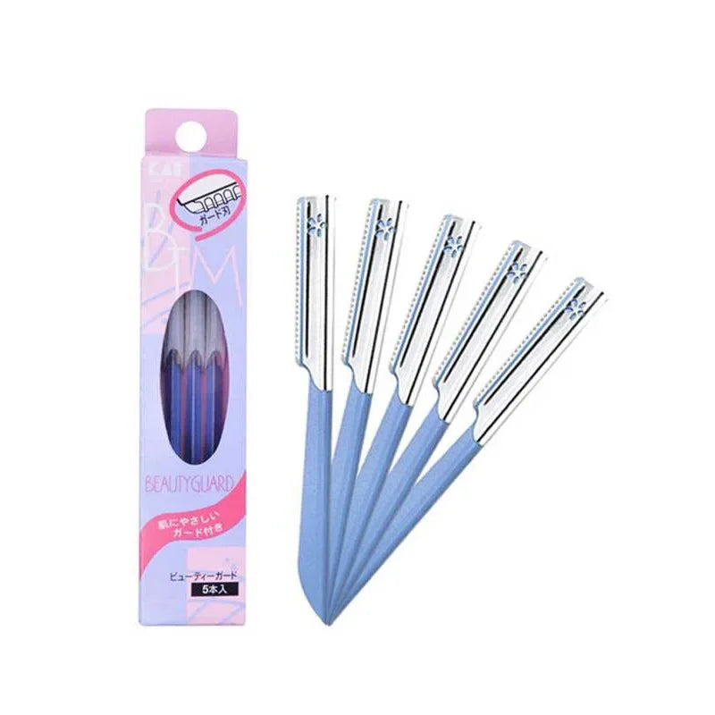 10pcs Eyebrow Epilator Sets for Women Makeup Beauty Eyebrows Hair Removal Styling Tool Steel Blade Facial Razor Trimmer Peaceful Pleasures Health and Wellness Blue