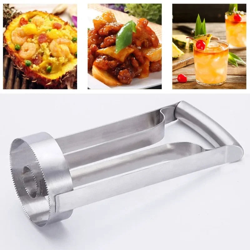 Stainless Steel Pineapple Peeler Flesh Remover Pineapple Knife Eye Remover and Skin Peeler Core Remover Home Kitchen Fruit Tools Peaceful Pleasures Health and Wellness