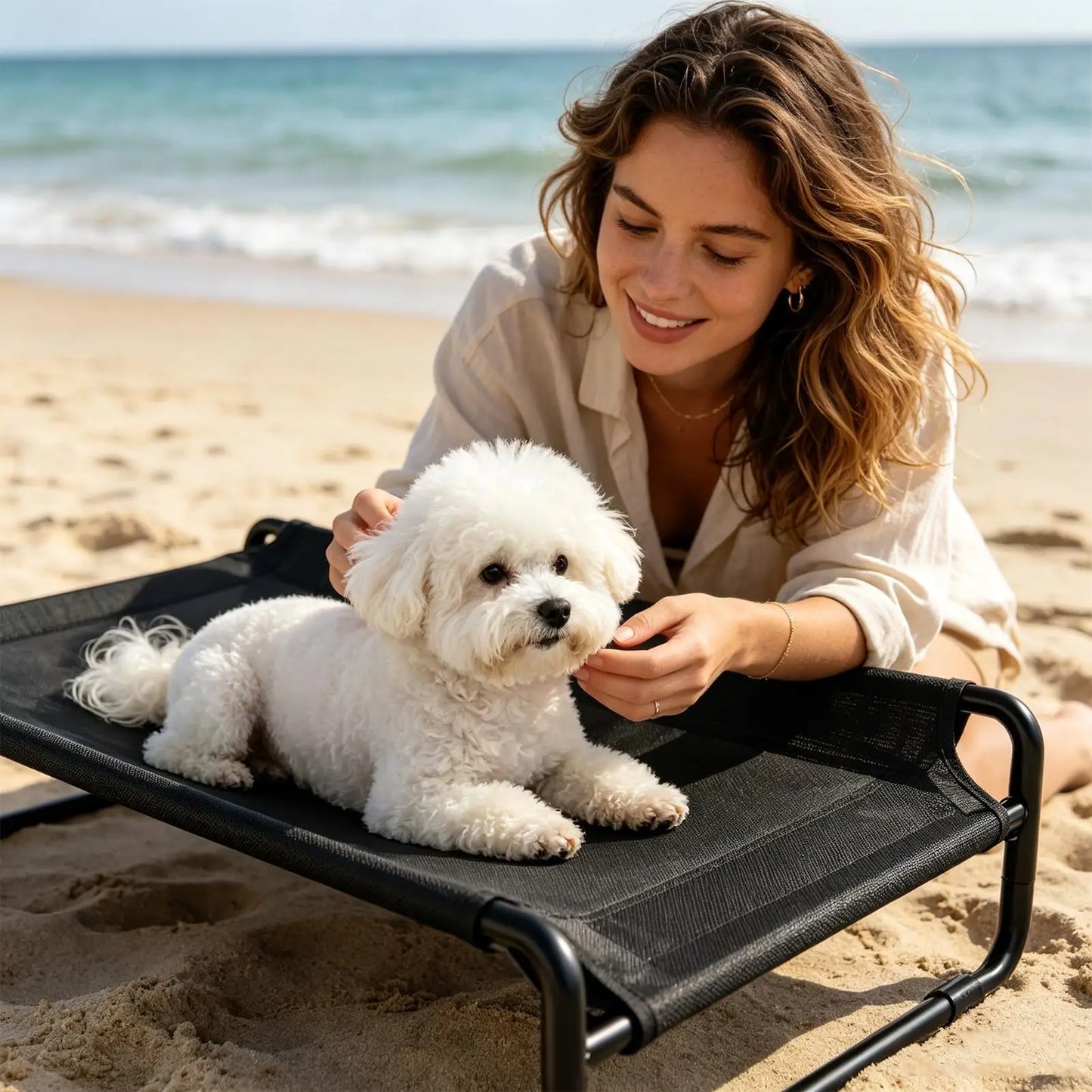 Elevated Dog Bed | Washable Non-Slip Raised Pet Cot Outdoor