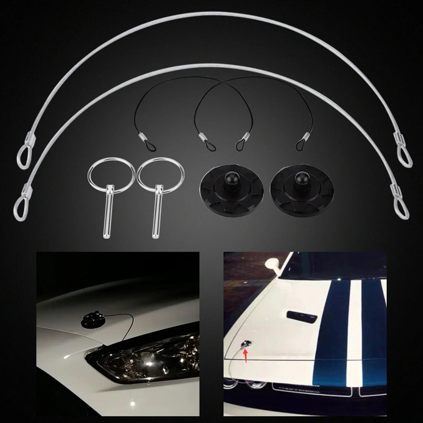 Universal CNC Billet Aluminum Racing Bonnet Hood Pin Latch Lock