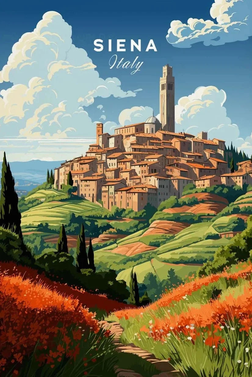 Europe Landscape Canvas Wall Art | Italy Greece France Poster Canvas Wall Art Peaceful Pleasures Health and Wellness 20 20x30cm Unframed