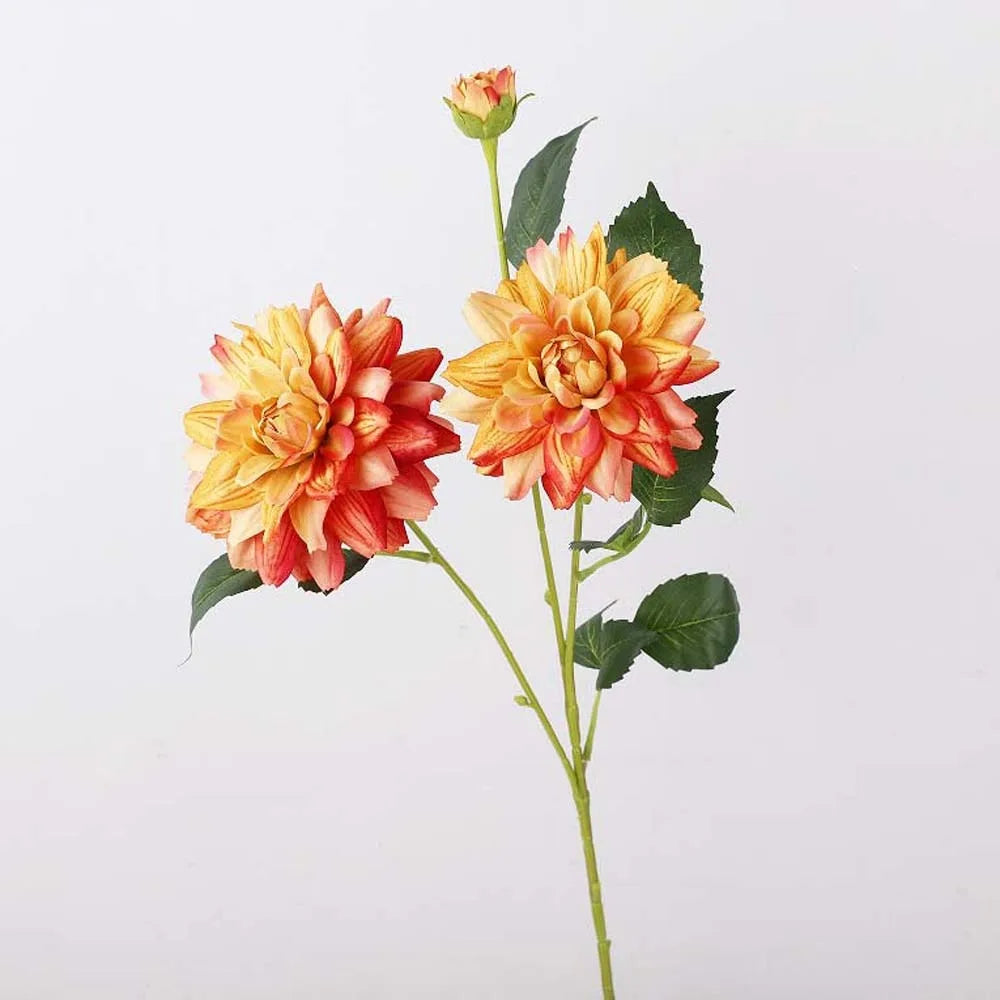 Realistic Artificial Dahlia Flower Branch 76cm | Faux Vase Decor