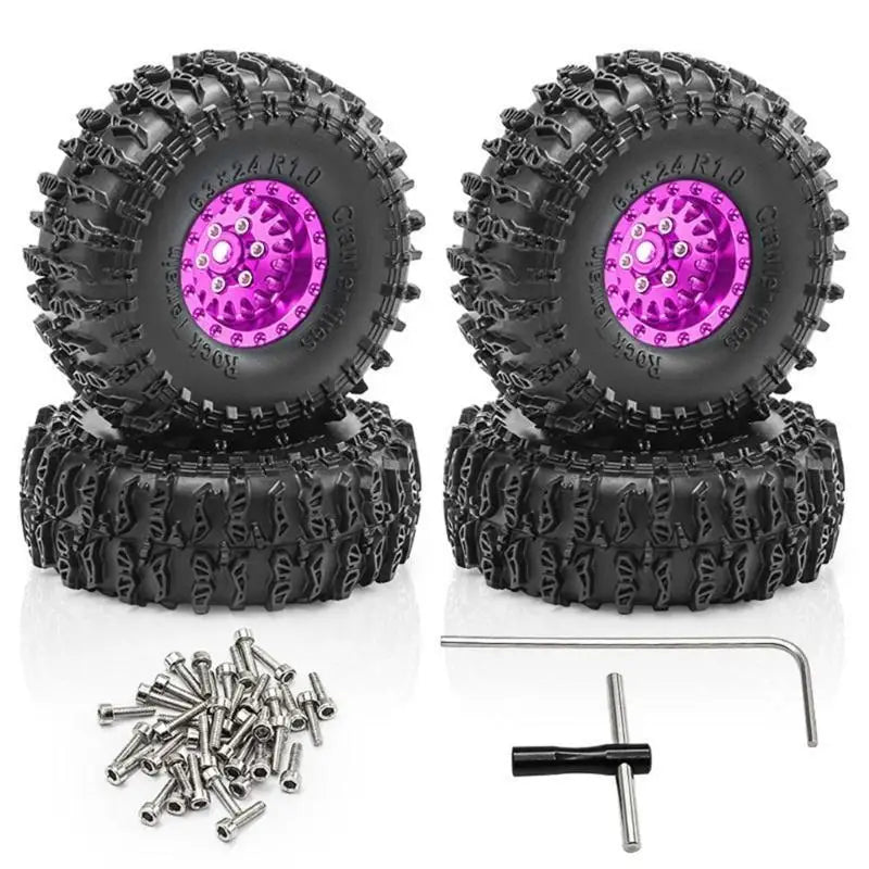 RC Crawler Rubber Wheel Tires 4PCS | 1/18 TRX4M & 1/24 SCX24