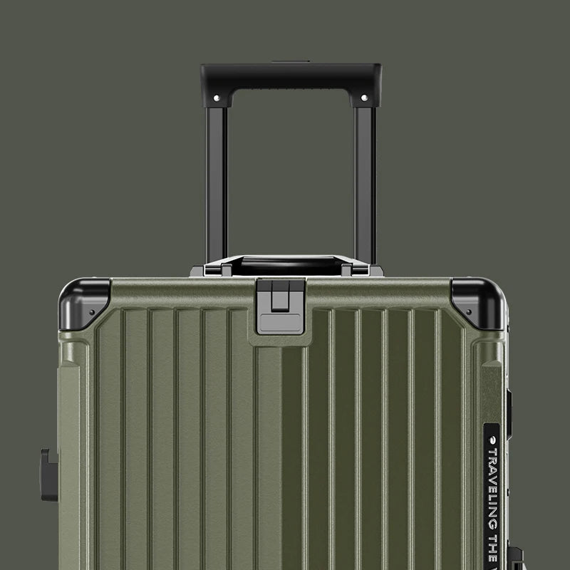 Suitcase Carry On Luggage Holder Hard Shell Rolling Travel Suitcase with Spinner Wheels 20 24 26 28 30 Inch Luggage Peaceful Pleasures Health and Wellness Green Aluminum Frame 24 inch