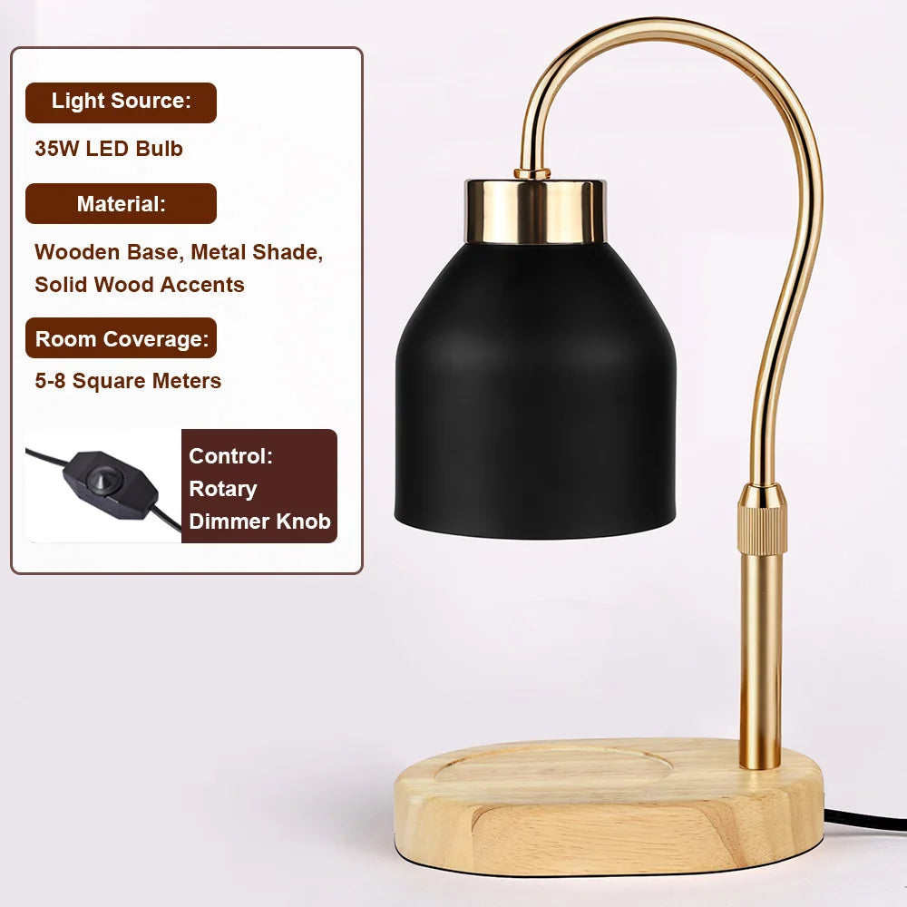 RUNTOIN Black Candle Warmer Lamp | Dimmable Wax Melter Light