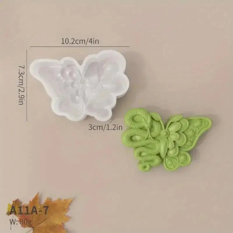 Halloween Butterfly Skull Snakehead Silicone Mold DIY Flower Candle