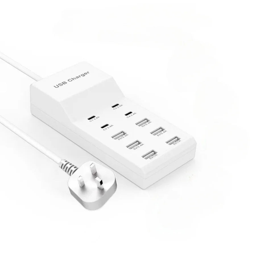 50W 10-Port USB Charging Station Hub | Fast Multi-Device Charger
