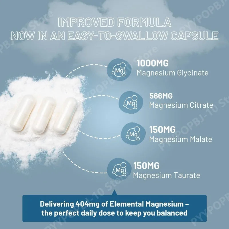Magnesium Glycinate Complex 4-in-1 404mg Elemental 90 Caps