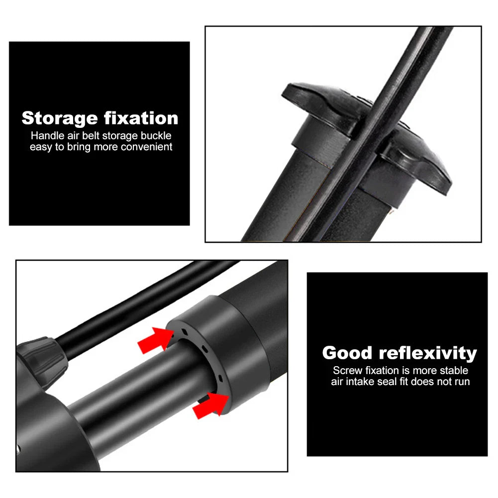 80PSI MTB Bicycle Pump – Schrader Valve Lightweight Inflator