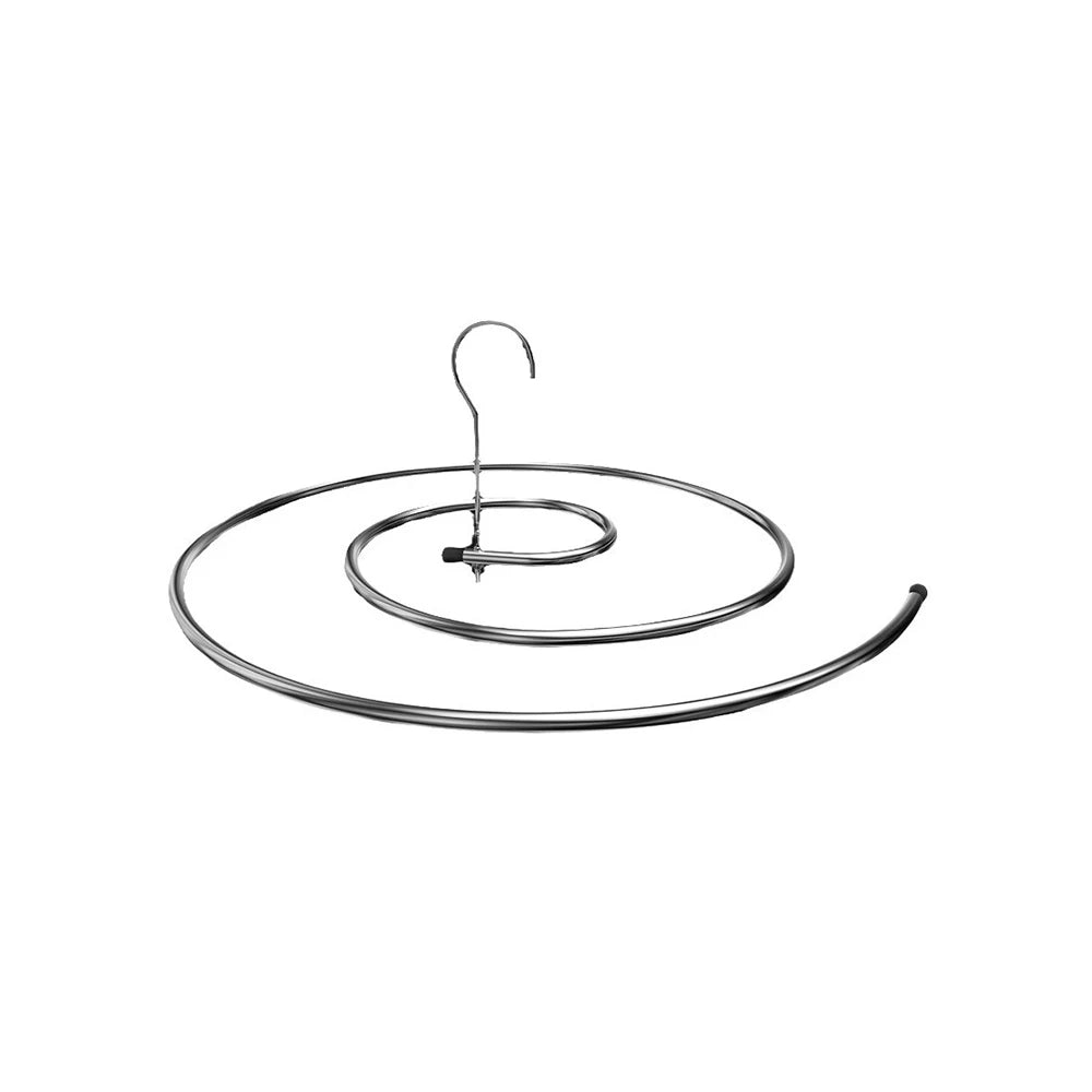 Circular Rotating Spiral Cloth Hanger Multi Functional Cloth Hanger Retractable Quilt Cover for Drying Quilt Sheet Peaceful Pleasures Health and Wellness Silver One rod