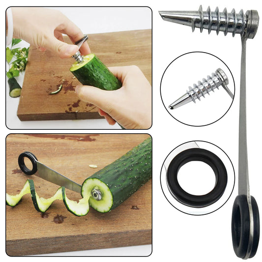 Stainless Steel Spiral Vegetable Cutter | Manual Veggie Slicer Spiral Vegetable Slicer Oasis Select
