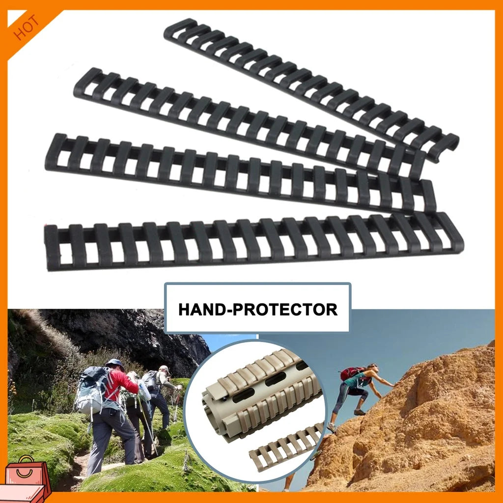4-Pack CS Black Heat Resistant Rifle Handguard Protector Rubber Ladder Rail Cover Weaver Picatinny Rail toy Airsoft Guns Hunting Peaceful Pleasures Health and Wellness