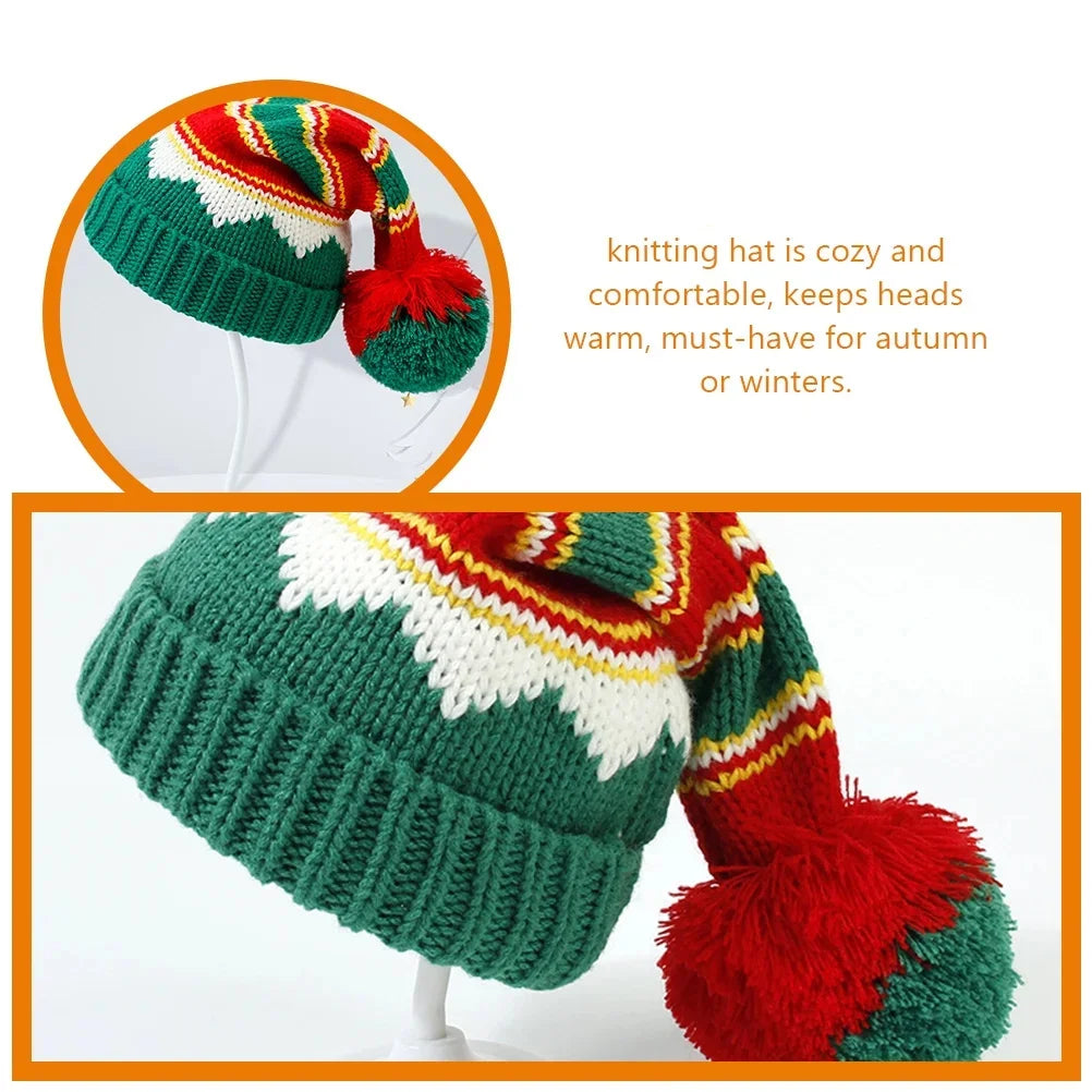 Santa Claus Hat Cute Pom Pom Parent-Child Christmas Knitted Hats Soft Beanie Xmas Decoration New Year Party 2026 Peaceful Pleasures Health and Wellness