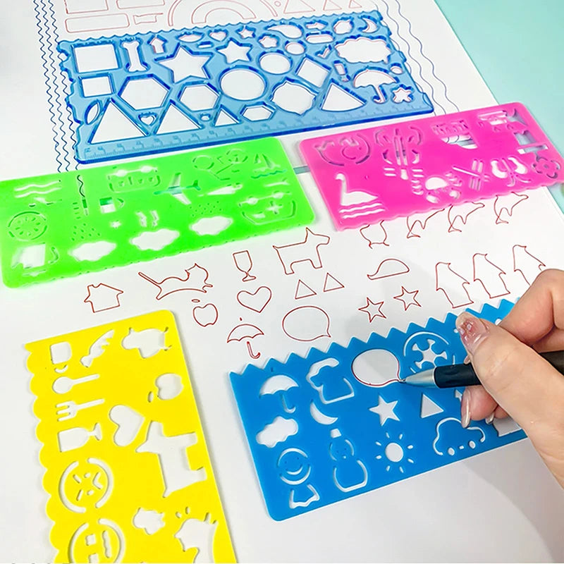 Bview Art Multifunctional Hollow Rulers Drafting Tools School