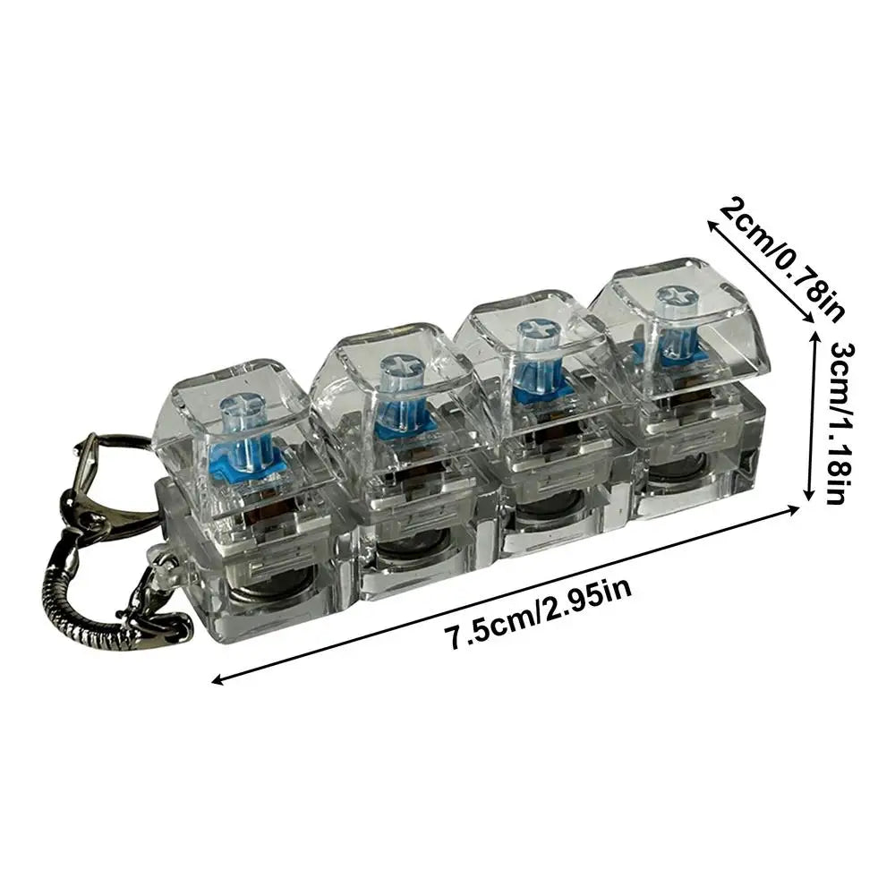 4-Key LED Keyboard Fidget Keychain Toy for Adults & Kids
