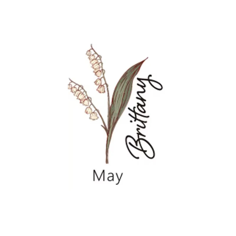 Personalized Birth Flower Glass Cup | Bamboo Lid & Straw Gift