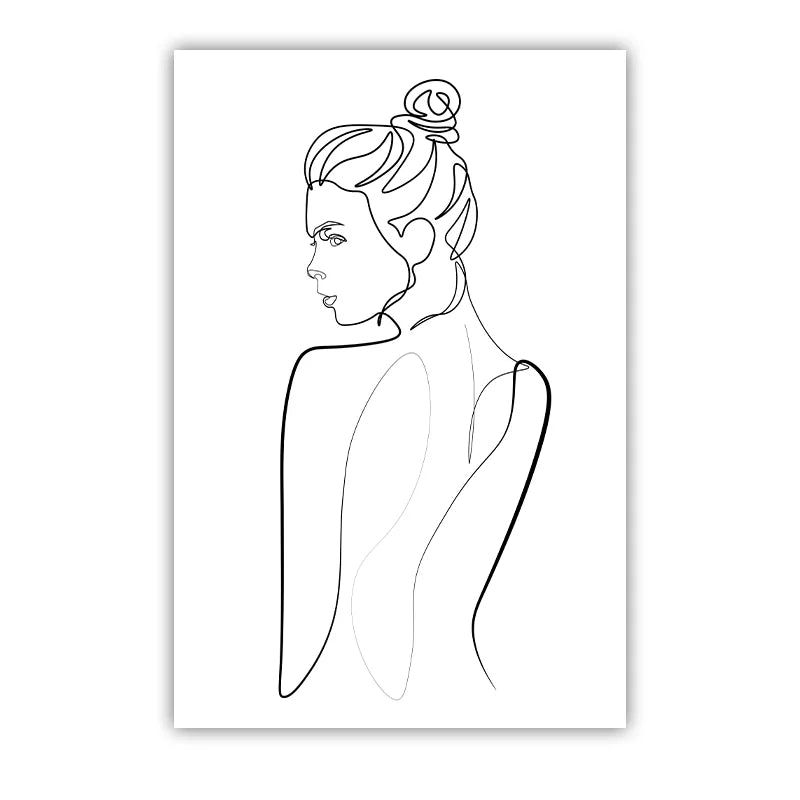 Abstract Fashion Woman Black White Canvas Wall Art Print Canvas Wall Art Print Peaceful Pleasures Health and Wellness 02 20x25cm No Frame China Mainland