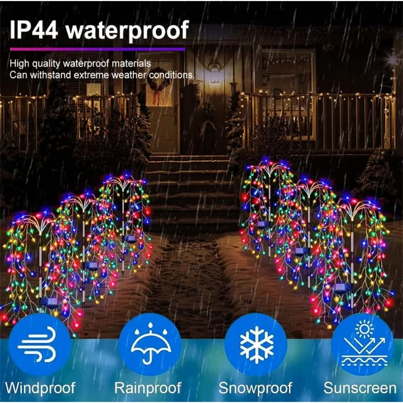 Solar Firework LED Garden Stake Lights | 120 LED Copper Wire