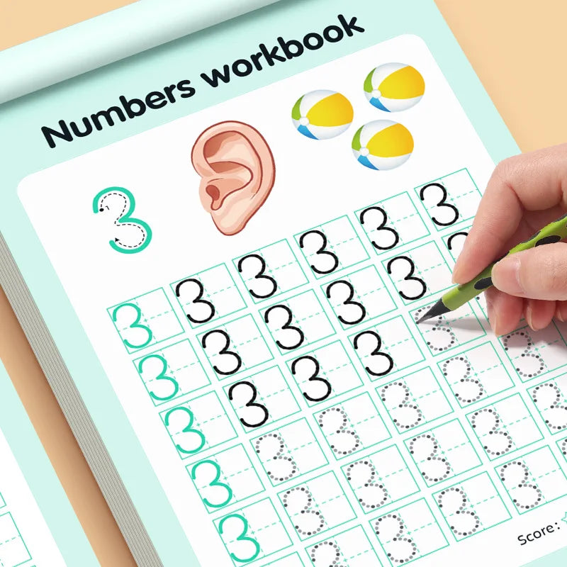 Workbook Tracing Numbers 0-100 Handwriting Textbook Learning Math
