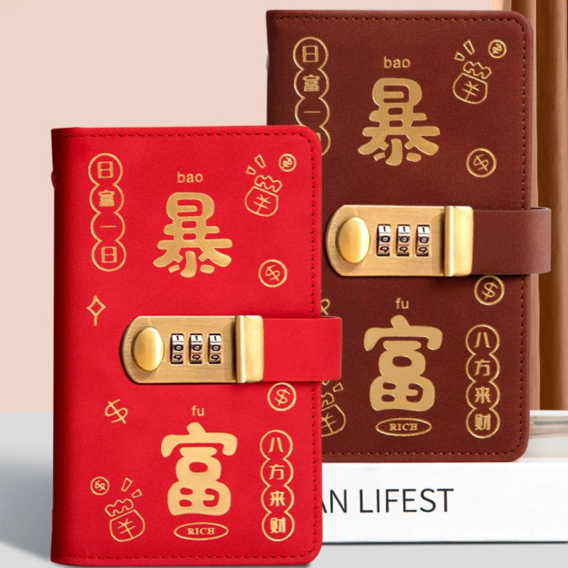 New Password Cash Storage Book Large Capacity 10000 Yuan Money Organizer New Style Bill Record Keeper Saving Folder Savings Book Peaceful Pleasures Health and Wellness