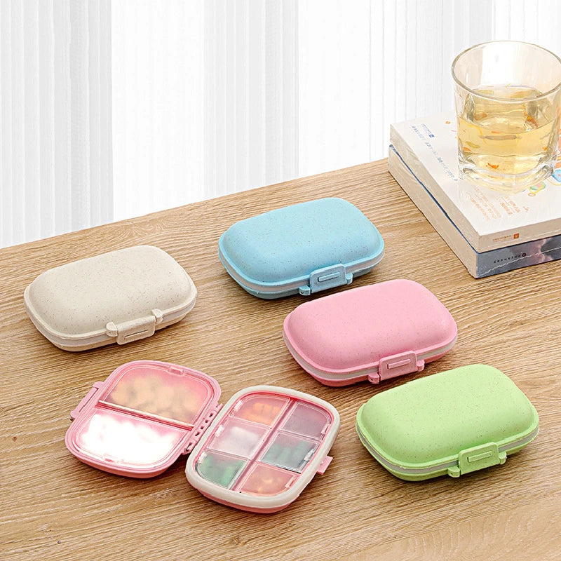 8 Grids Mini Portable Pill Box Travel Medicine Holder Foldable Tablet Storage Drug Case Container Dispenser Organizer Tools Peaceful Pleasures Health and Wellness