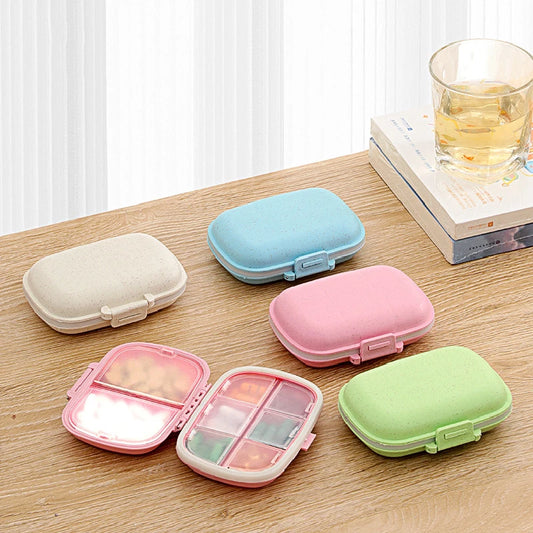 8 Grids Mini Portable Pill Box Travel Medicine Holder Foldable Tablet Storage Drug Case Container Dispenser Organizer Tools Peaceful Pleasures Health and Wellness