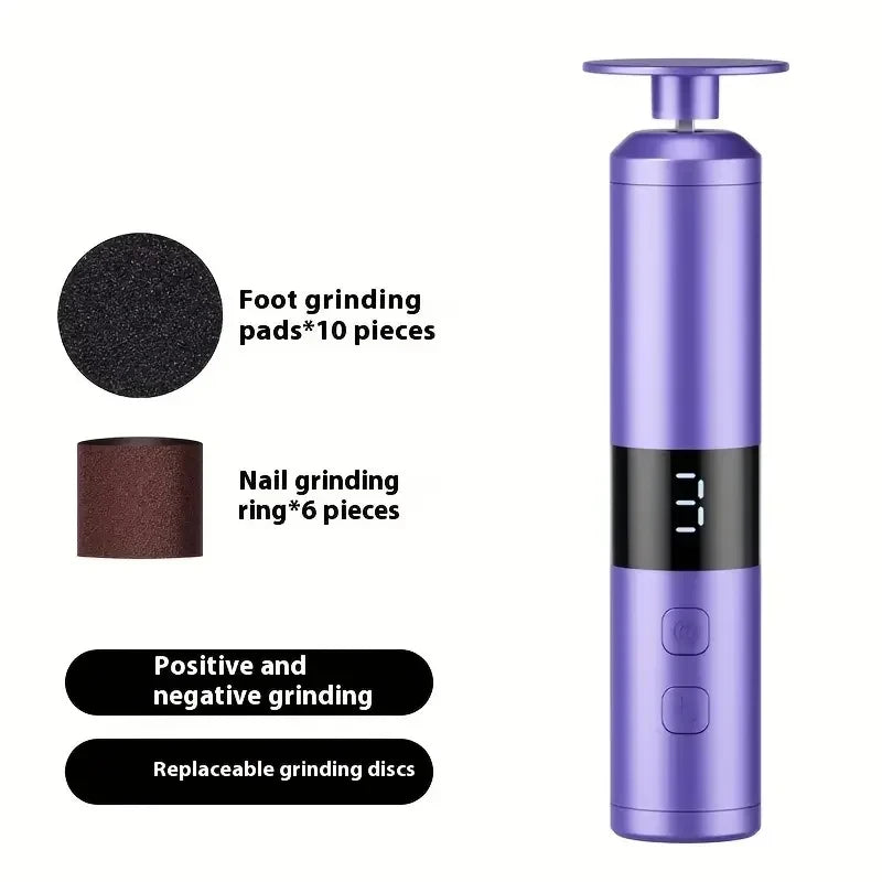 3-Speed LCD Electric Foot Callus Remover – Fast Charging, Hand & Foot Care Tool for Home Use Peaceful Pleasures Health and Wellness Purple