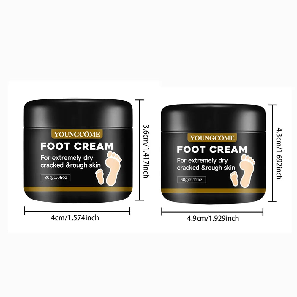 YOUNGCOME Foot Cream for Extremely Dry Cracked Heels & Rough Skin, Intensive Moisturizing Balm, Deep Hydration Softening Foot Ca Peaceful Pleasures Health and Wellness