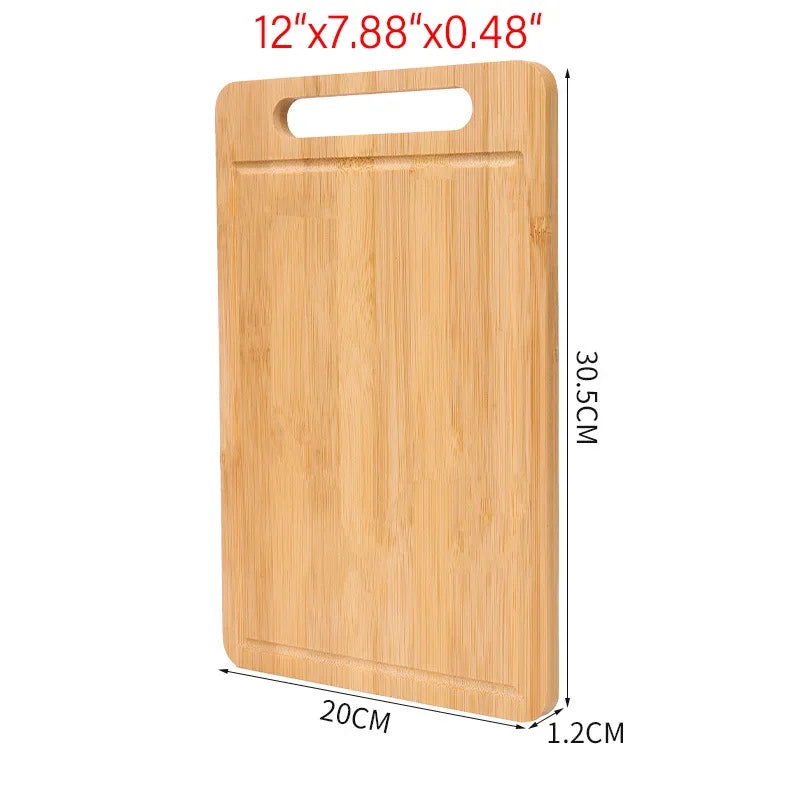 Wooden Cutting Board Kitchen Cutting Board for Meat Totally Bamboo Food Cutting Table Thickened Fruit Vegetables Chopping Panel Peaceful Pleasures Health and Wellness M 30.5CMx20CMx1.2CM