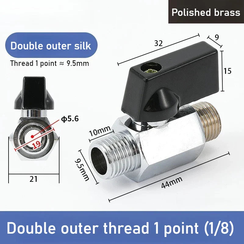 Mini Polished Copper Ball Valve PT1/8–1/2 | Water & Gas Pipe