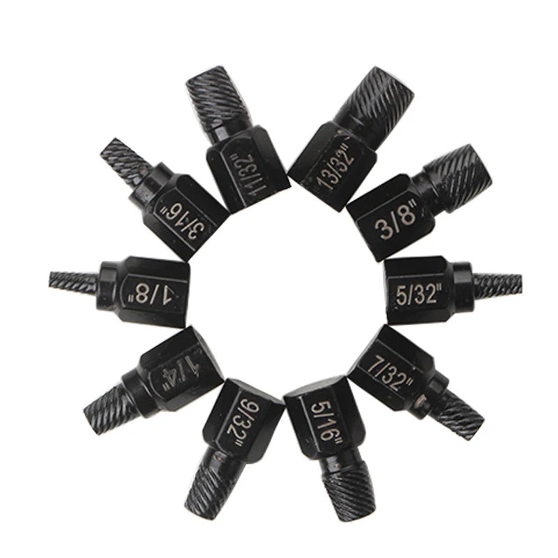10Pcs Multi-Spline Screw Extractor Screw Extractor Kit Alloy Steel Damaged Screw Remover Set Easy Out Drill Bit Screws Bolt Stud Peaceful Pleasures Health and Wellness 10pcs