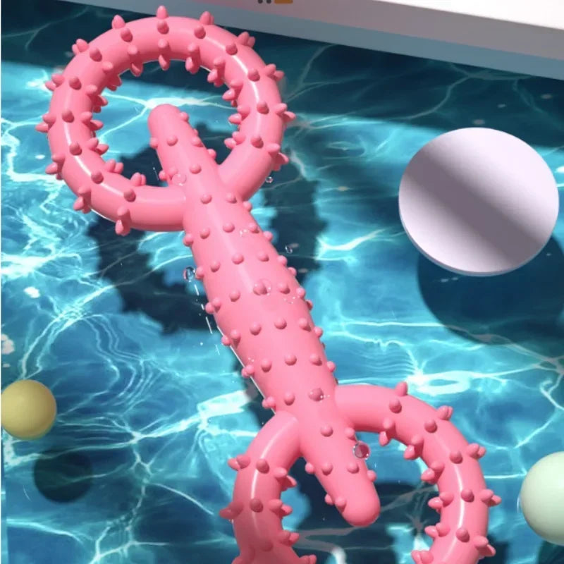 Interactive Dog Pull Ring Chew Toy | Durable Rubber Teeth Cleaner