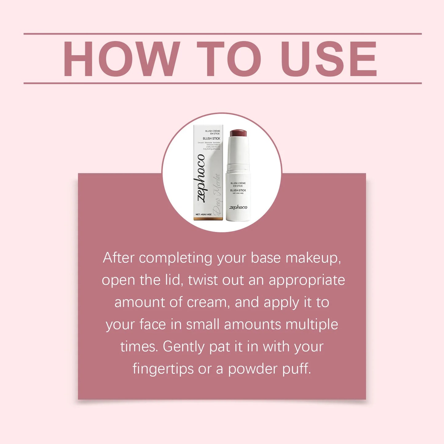 Cream Blush Stick – Soft Mist, Hydrating & Long-Wear | Zephoco
