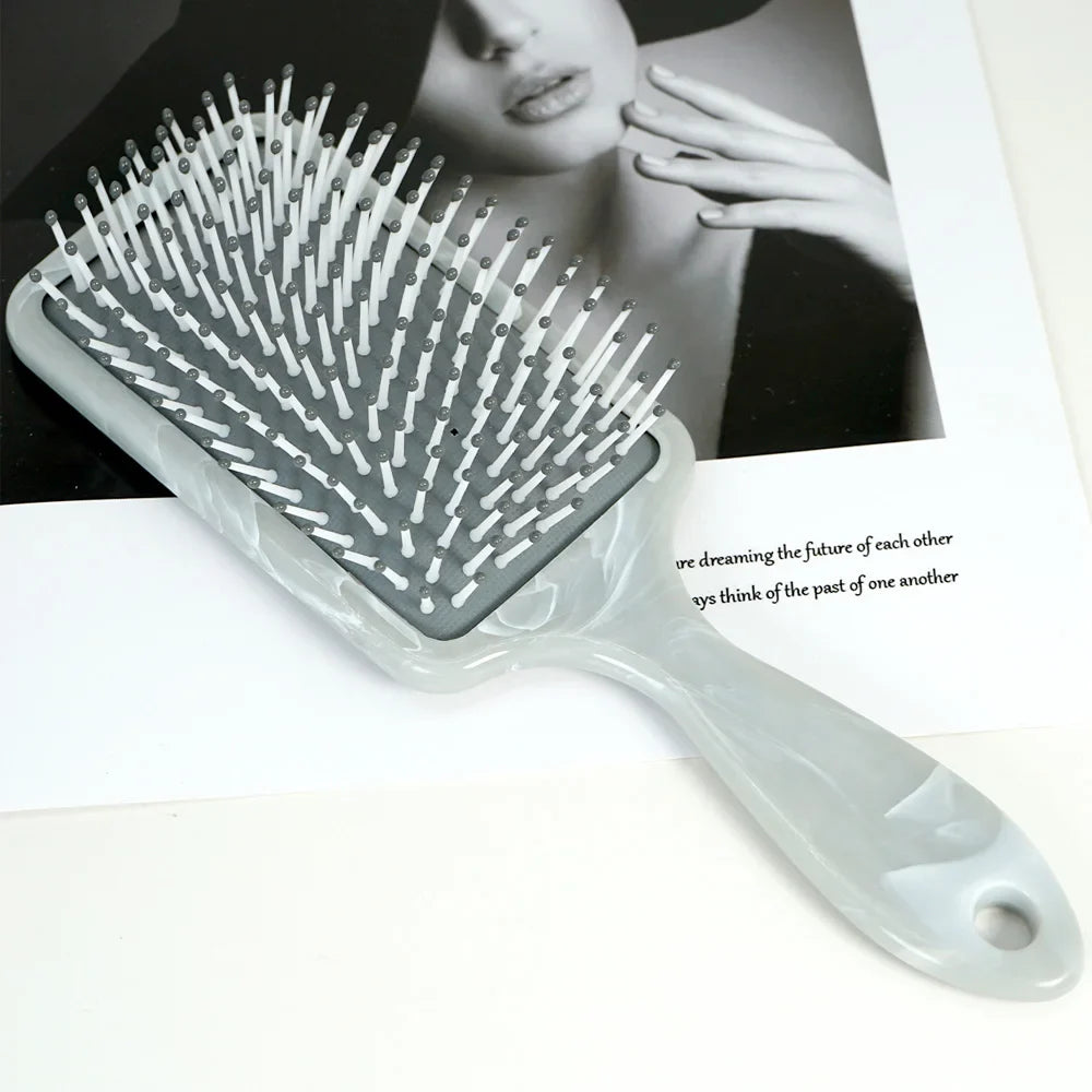 Marble Texture Hair Brush – Oval & Rectangular Detangling