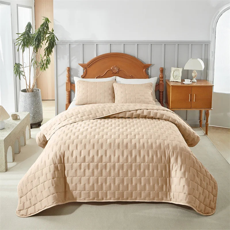 Quilt Bedding Sets, Lightweight Soft Bedspread Coverlet with Pillow Cases, Quilted Blanket Thin Comforter Bed Cover, All Season Peaceful Pleasures Health and Wellness