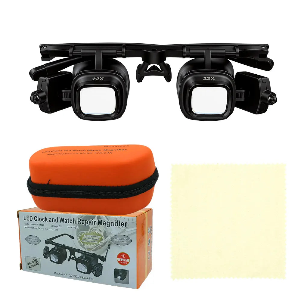 Headband Magnifying Glasses Optical Glass 2X 6X 8X 12X 24X Magnification for Repair Reading ﻿ Peaceful Pleasures Health and Wellness Type 2