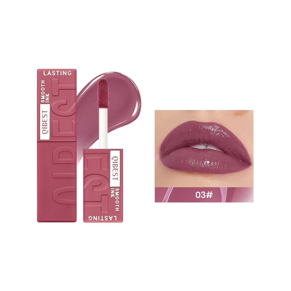 QIBEST 8 Color Watery Lip Gloss Waterproof Long Lasting Mirror Lip Glaze Moisturizing Liquid Lipstick Tint Women Makeup Cosmetic Peaceful Pleasures Health and Wellness 03