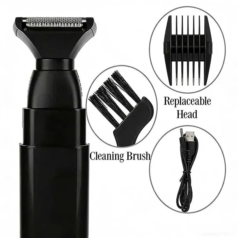 Cross-border New Arrival USB Charging Double-headed Electric Back Hair Removal Device with ABS Housing Washable Peaceful Pleasures Health and Wellness