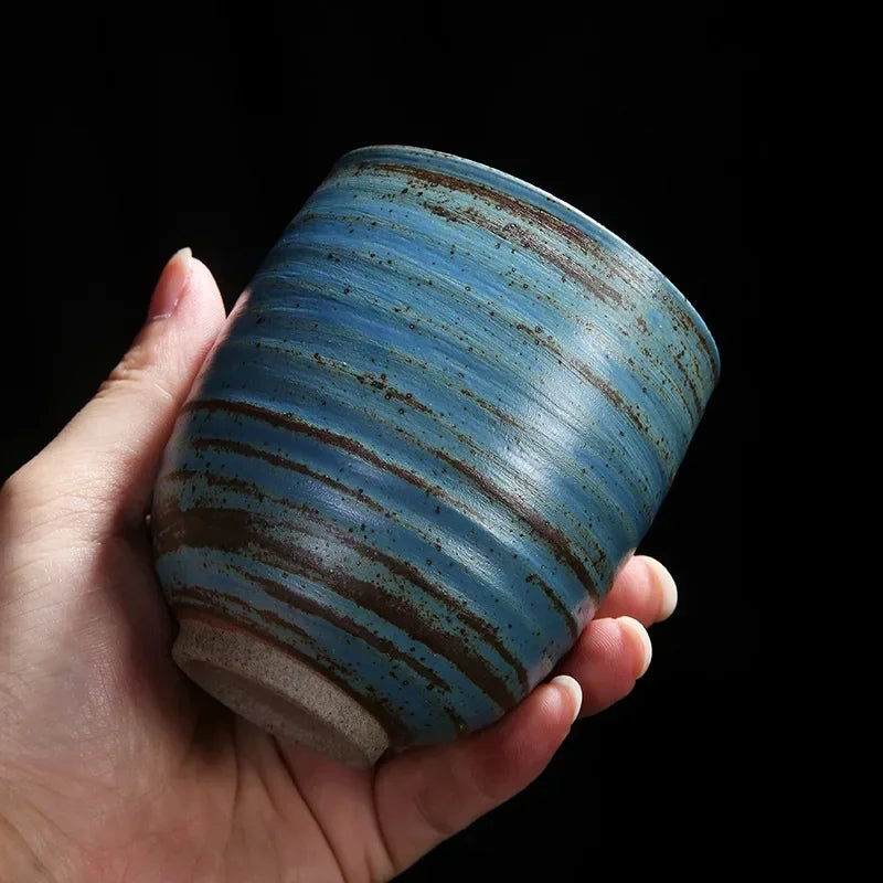 Japanese coarse pottery teacup single large pure handmade retro master cup ceramic coffee cup in ancient Peaceful Pleasures Health and Wellness