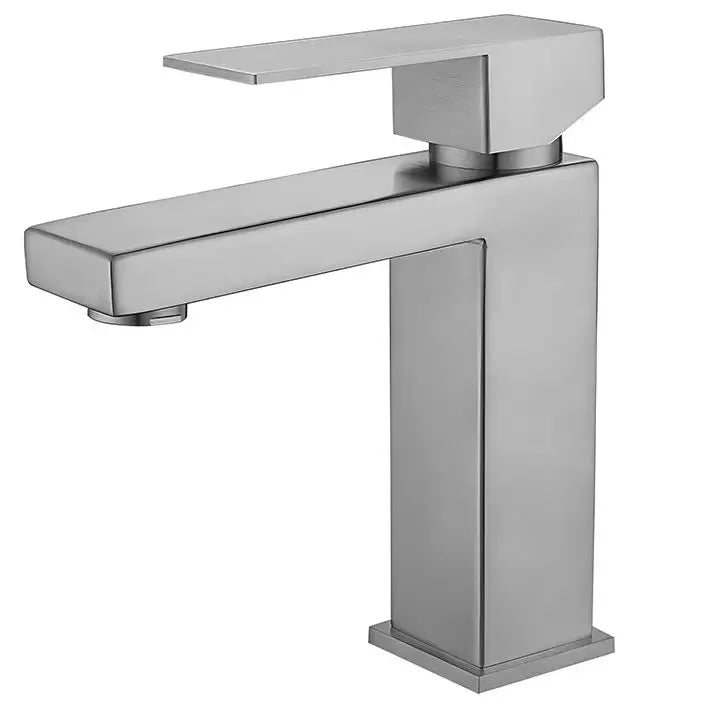 304 Stainless Steel Square Basin Faucet | Single Handle Hot & Cold
