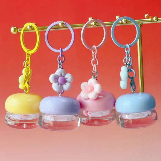 1Pc 5g Mini Empty Plastic Lip Mask Jar with Keychain Pendant Lip Balm Canister Cream Lip Balm Container Lipstick Makeup Holder Peaceful Pleasures Health and Wellness