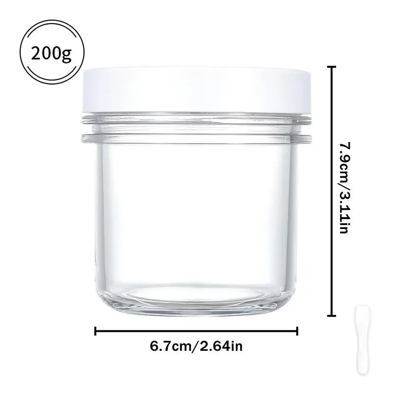 Clear Wide-Mouth Cosmetic Jar with Lid & Spoon | 100–300ml