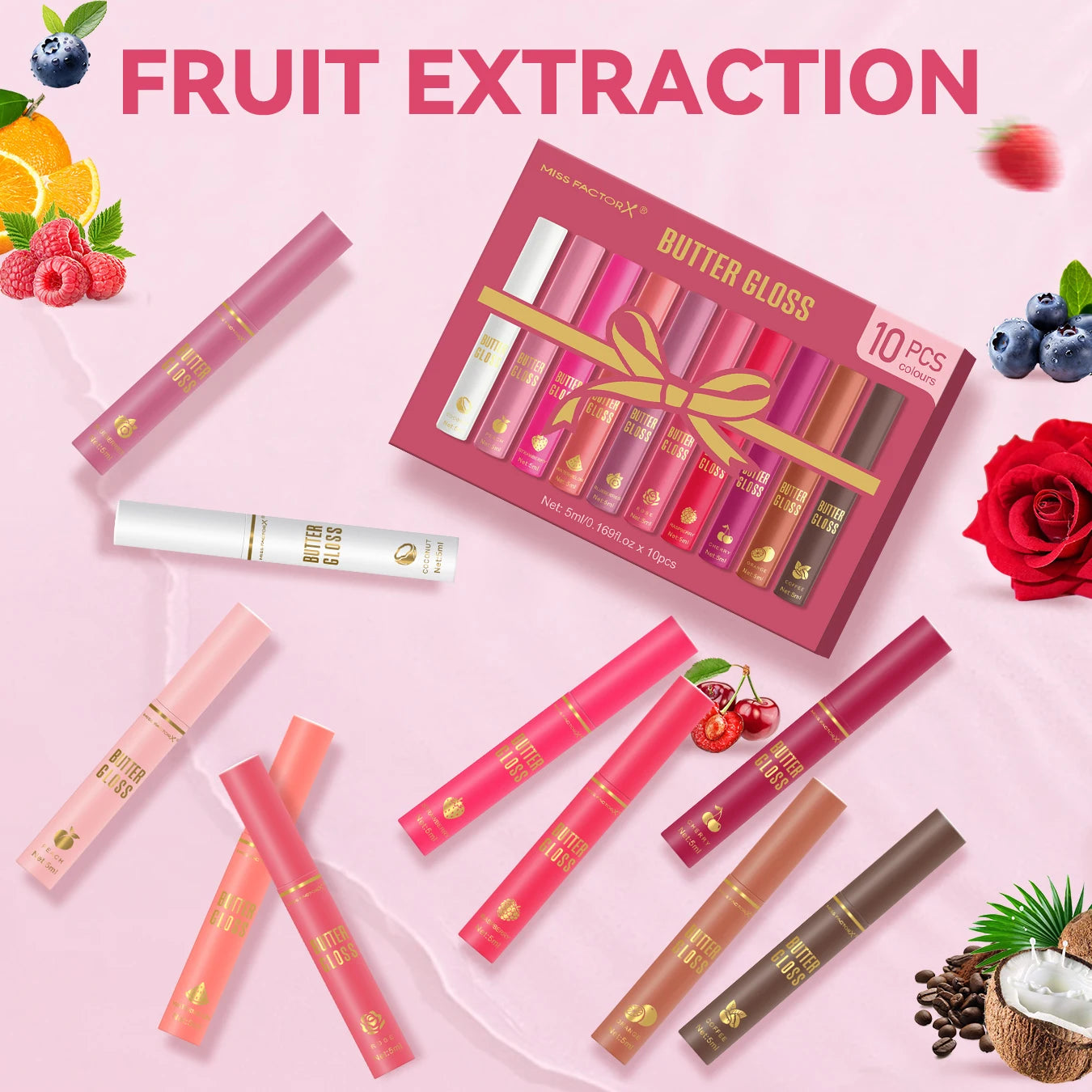 10 pack of dazzling water gloss lip oil, smooth and delicate, with color rendering, moisturizing, full and plump, women's gift Peaceful Pleasures Health and Wellness