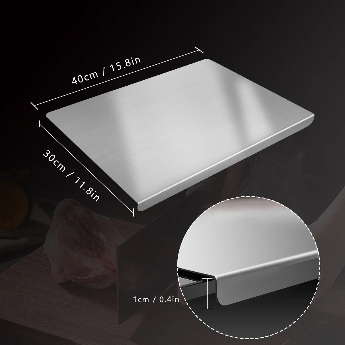 304 Stainless Steel Cutting Board Butcher Block Household Rolling Board Kitchen Supplies Food Preparation Meal Prep Tools Peaceful Pleasures Health and Wellness 3040 United States